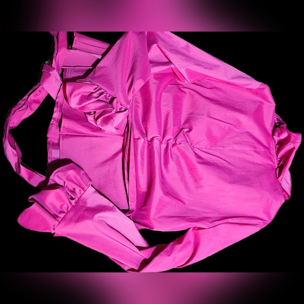 Joseph Ribkoff, Pink Ruffle Button Down Blouse.Bling Buttons.Long Sleeve, Sz 14 - Picture 3 of 12
